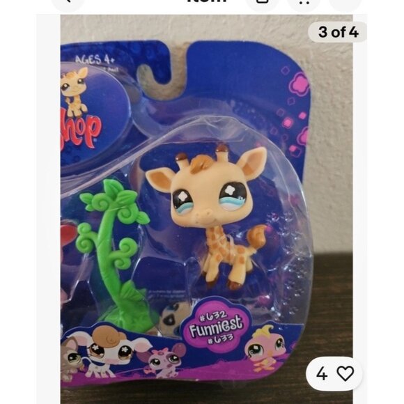 Littlest Pet Shop 633 Giraffe LPS Authentic Teal Eyes Pet Pairs G2 2007 - Picture 6 of 7